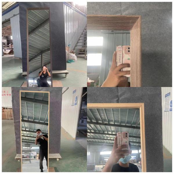 metal standing frame mirror oak